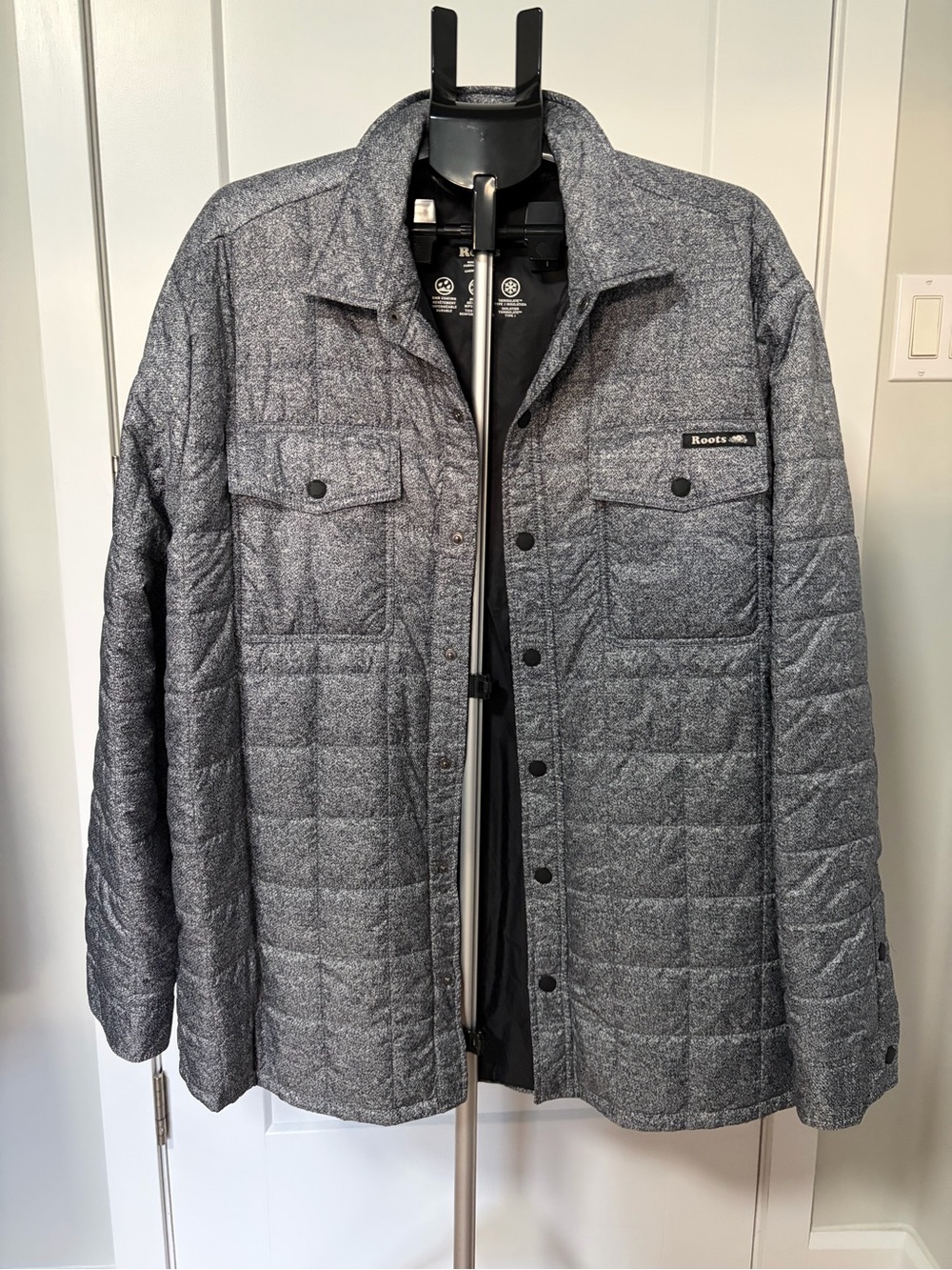 Roots Men’s  Quilted Packable Gray Jacket-xxl